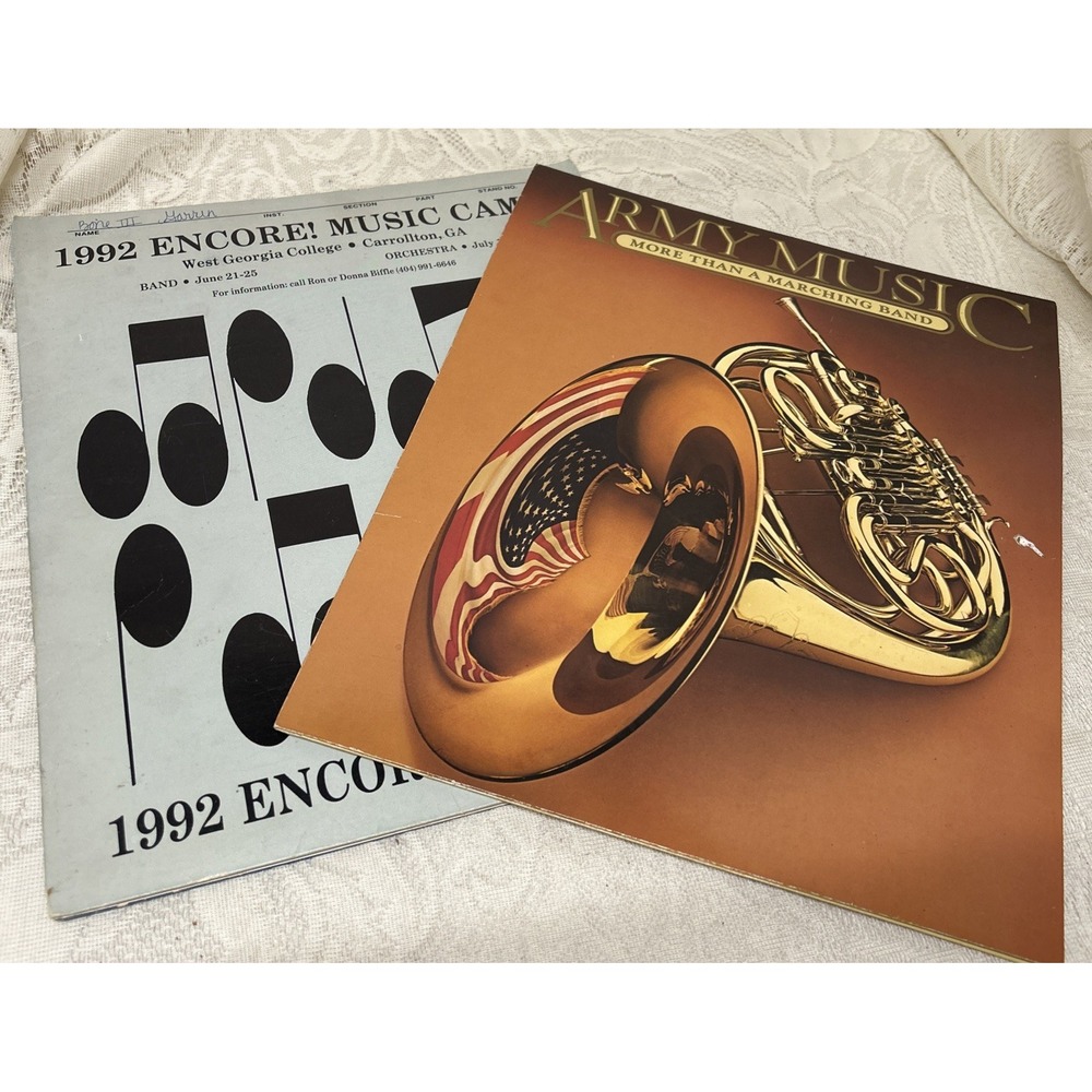 Vintage Trombone Folders, UGA Music Camp, Army Music Sheet‎ Music, 1992 Music